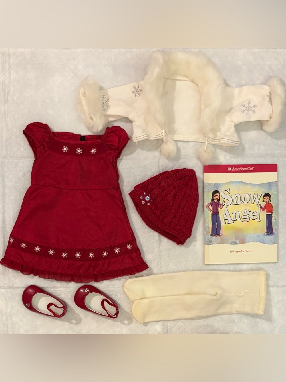 American Girl Doll Scarlet and Snow Outfit & Cardigan
